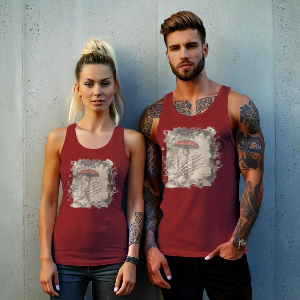 Mushroom and Hand from the Afterlife Gothic Dream Tank Top - 8