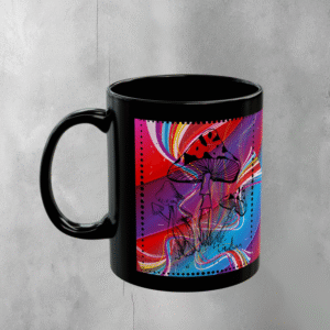 Mushrooms rainbow shrooms dreams psychedelic magic lovers enchanted forest mug - 1