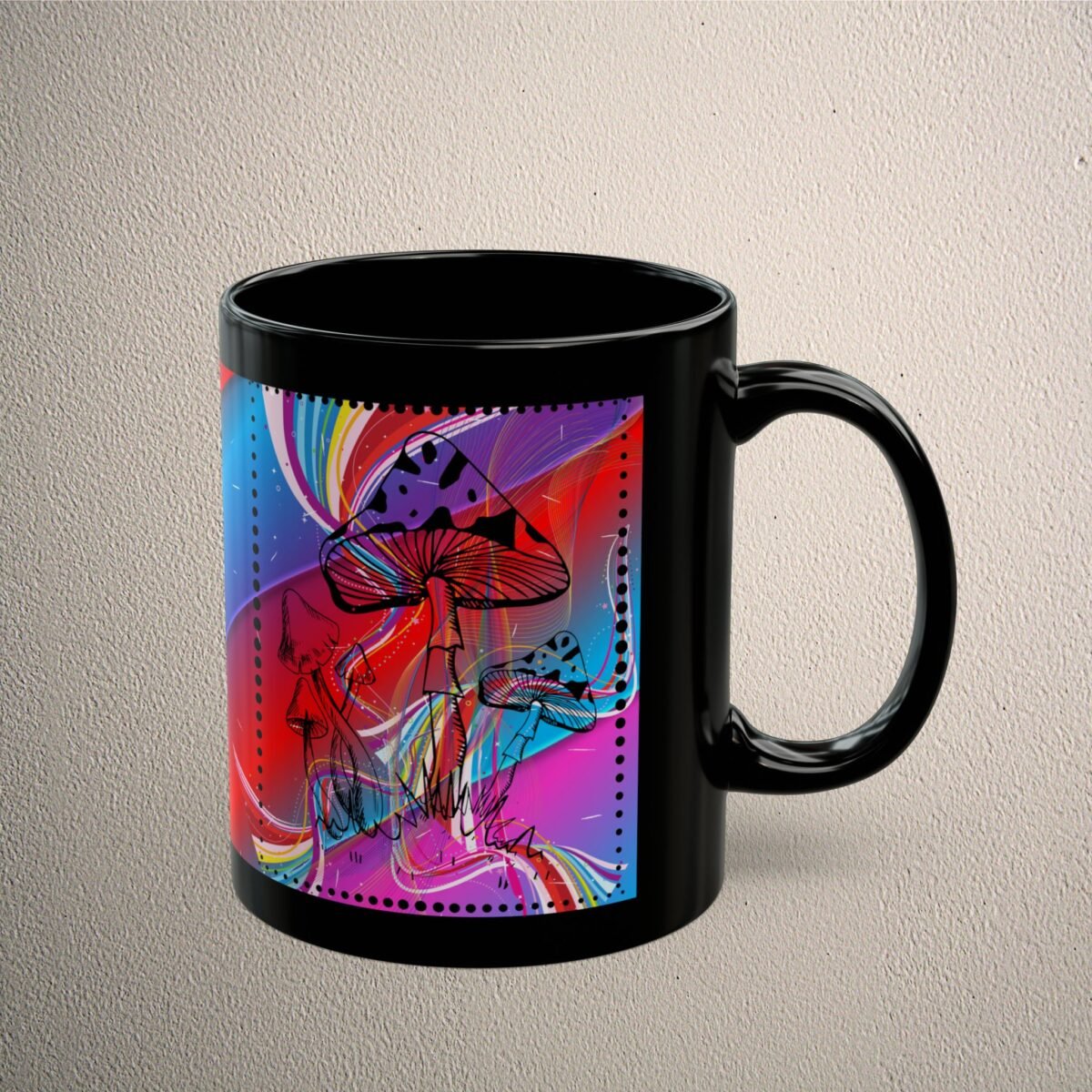 Mushrooms rainbow shrooms dreams psychedelic magic lovers enchanted forest mug - 3
