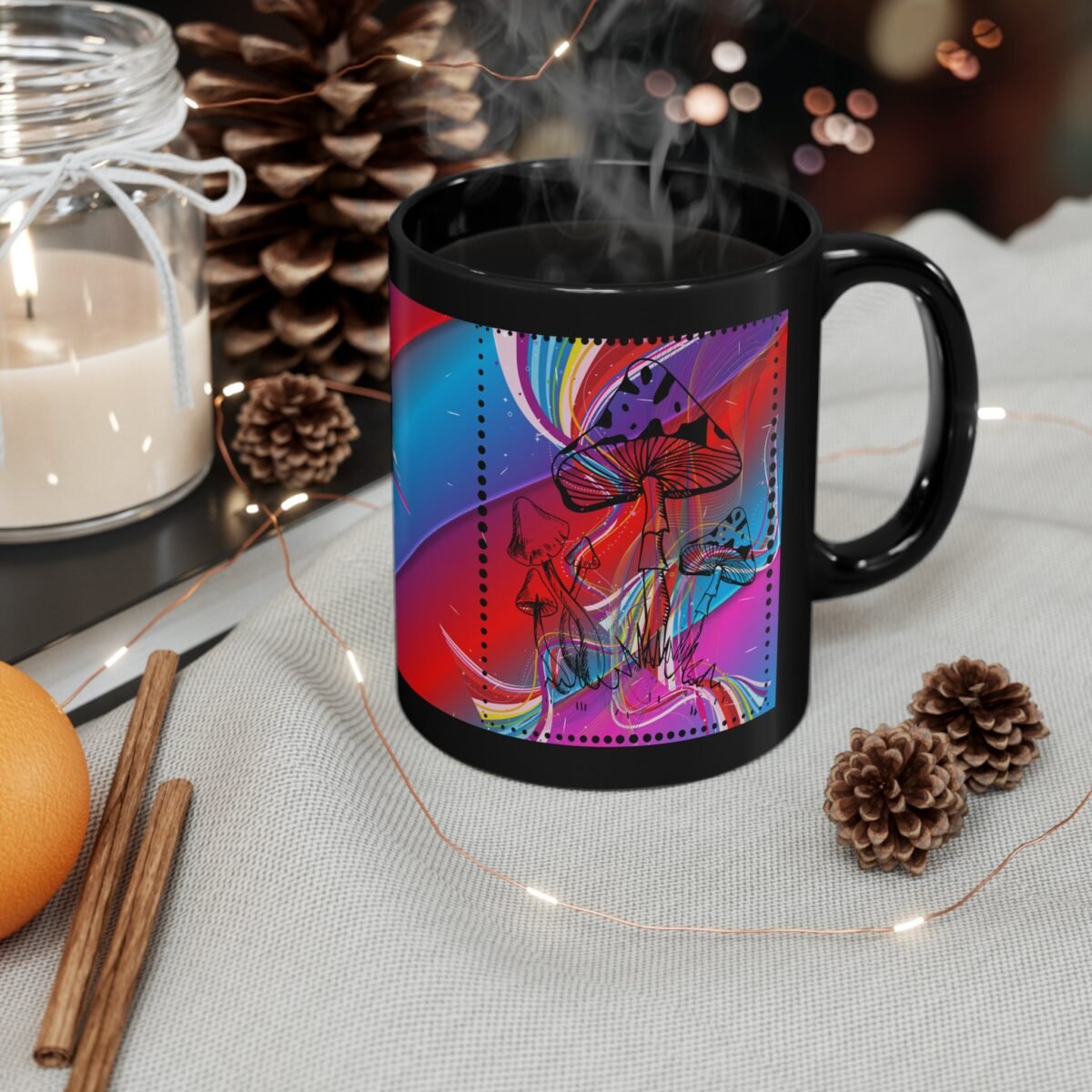Mushrooms rainbow shrooms dreams psychedelic magic lovers enchanted forest mug - 6
