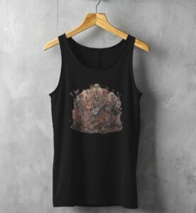 musical skeletons ensemble band bloom roses tank design, variation 1