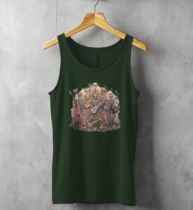 musical skeletons ensemble band bloom roses tank design, variation 5