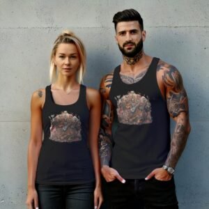 musical skeletons ensemble band bloom roses tank design, variation 7