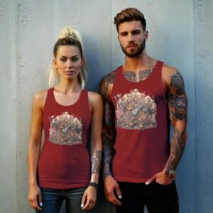 musical skeletons ensemble band bloom roses tank design, variation 8