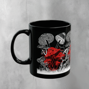 Mysterious forest mushrooms shrooms magic fantasy vibe cool design mug - 1
