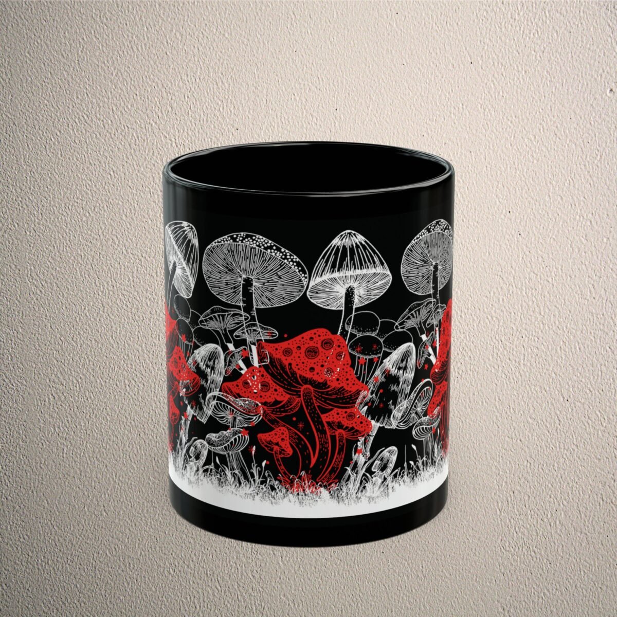 Mysterious forest mushrooms shrooms magic fantasy vibe cool design mug - 2