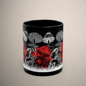 Mysterious forest mushrooms shrooms magic fantasy vibe cool design mug - 2