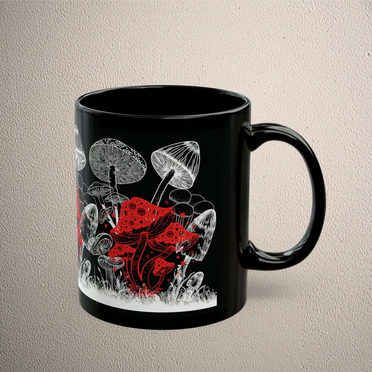 Mysterious forest mushrooms shrooms magic fantasy vibe cool design mug - 3
