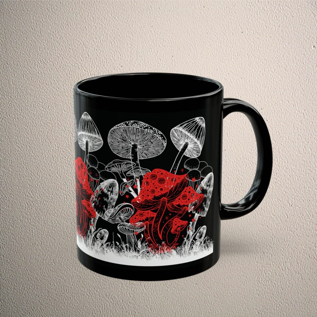Mysterious forest mushrooms shrooms magic fantasy vibe cool design mug - 5