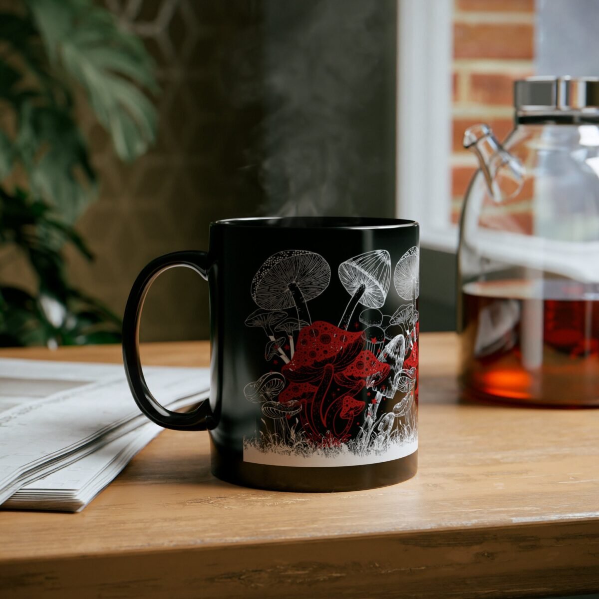 Mysterious forest mushrooms shrooms magic fantasy vibe cool design mug - 8