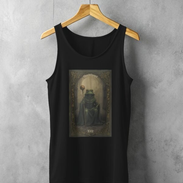 mystical frog wizard tarot card artistic design tank top design, variation 1