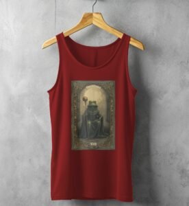 mystical frog wizard tarot card artistic design tank top design, variation 3