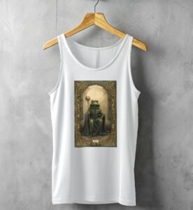 mystical frog wizard tarot card artistic design tank top design, variation 4