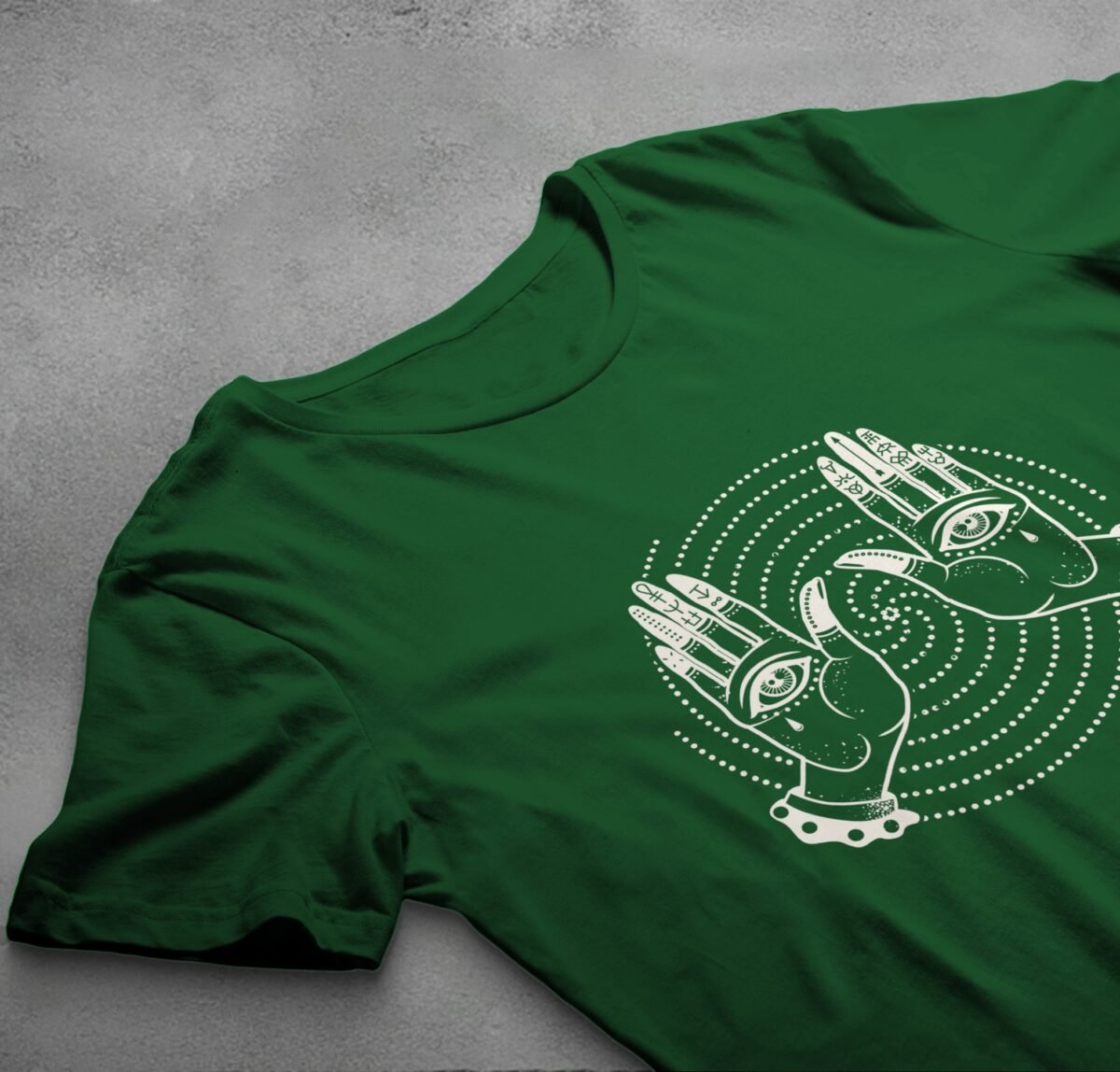 mystical hands crying eyes graphic theogham design, variation 6