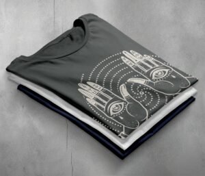 mystical hands crying eyes graphic theogham design, variation 7