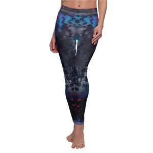 Mystical realms merge nocturnal shades enchanted astral printed leggings - 2