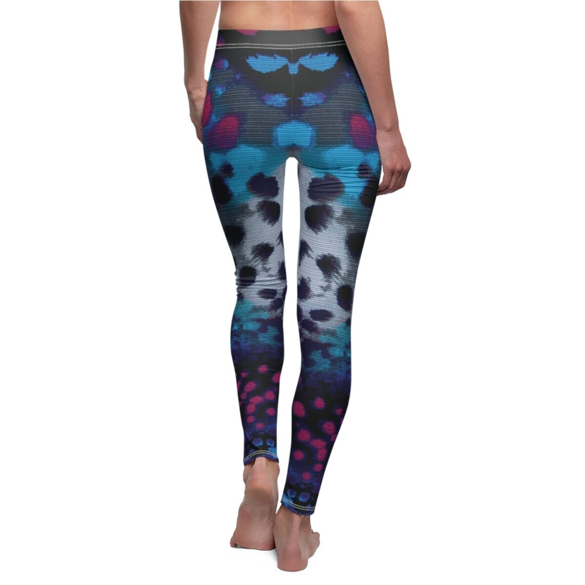 Mystical realms merge nocturnal shades enchanted astral printed leggings - 7
