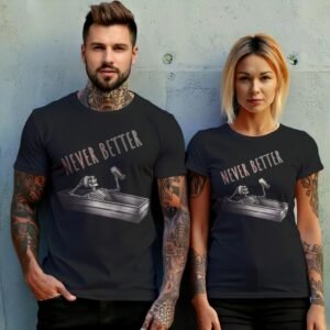 Never Better Skeleton Coffin Rest With Beer Gothic Dark T-shirt - 10