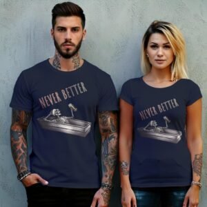 Never Better Skeleton Coffin Rest With Beer Gothic Dark T-shirt - 8