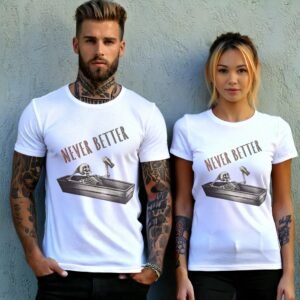 Never Better Skeleton Coffin Rest With Beer Gothic Dark T-shirt - 9