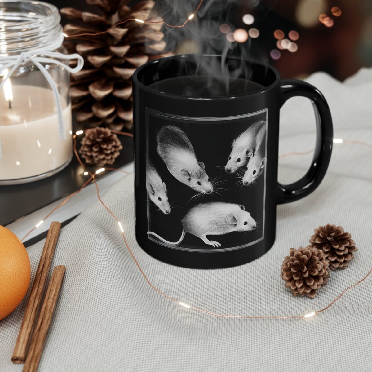 Night Whisper Small Curious Souls Gothic Witchy rats king Mug - 6