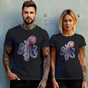 octopus ocean creature design witchy magical sea life t-shirt design, variation 10