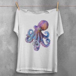 octopus ocean creature design witchy magical sea life t-shirt design, variation 2