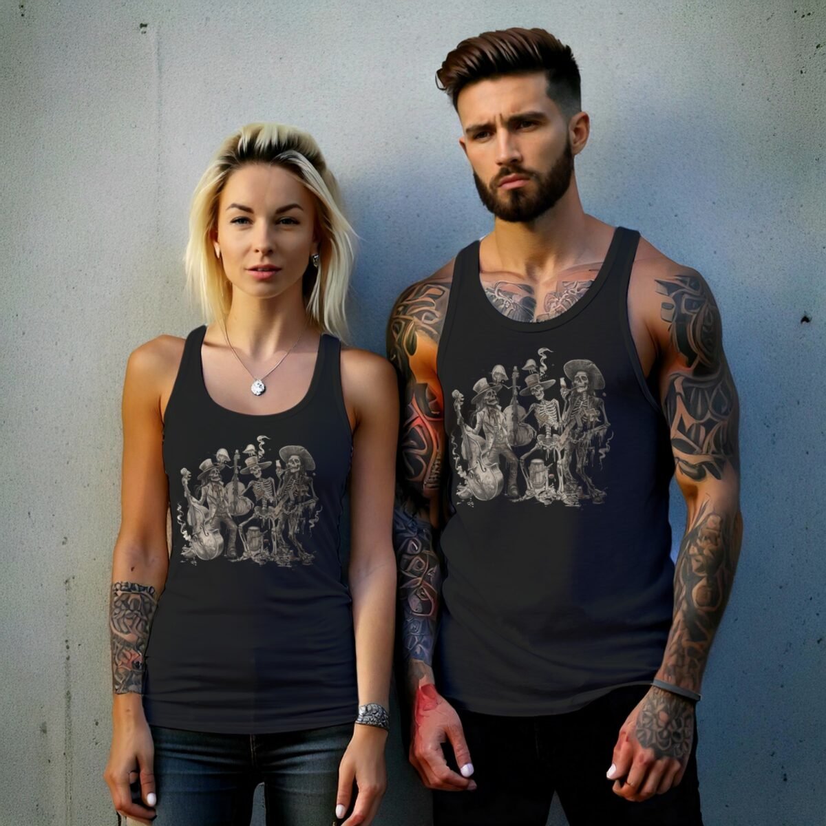 orchestral bones musical skeleton group artistic view tank design, variation 9