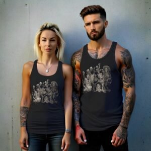 orchestral bones musical skeleton group artistic view tank design, variation 9