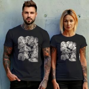 creepy cute group charming rats king weird graphic t-shirt design, variation 10