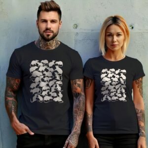 many rats elegant design creepy cute rodent t-shirt design, variation 10