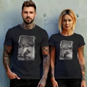 whimsical whispers little rat friends aesthetic t-shirt design, variation 10