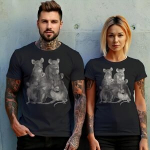 curious rat collective pastel creepy cute t-shirt design, variation 10