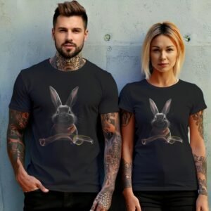 mysterious rabbit abstract design lovely cute animal t-shirt design, variation 10