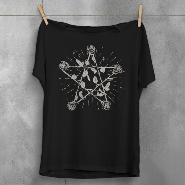 pentagram roses design theogham witchy souls design, variation 1