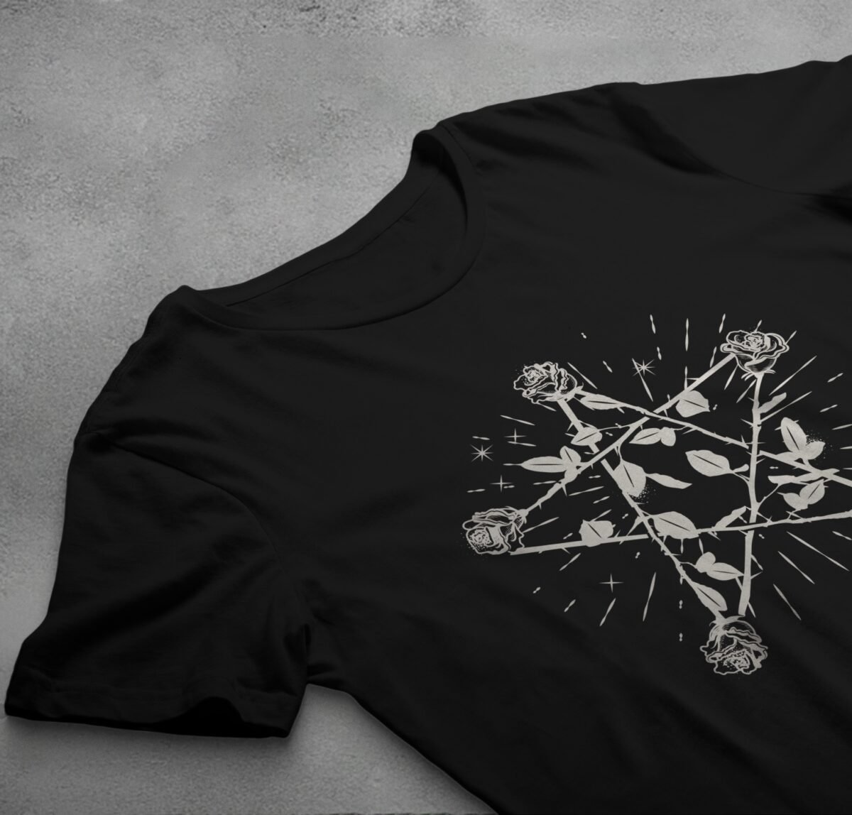 pentagram roses design theogham witchy souls design, variation 2