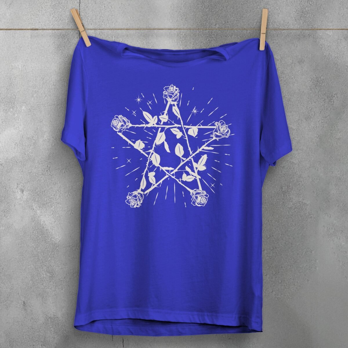 pentagram roses design theogham witchy souls design, variation 3