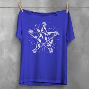 pentagram roses design theogham witchy souls design, variation 3