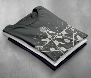 pentagram roses design theogham witchy souls design, variation 7