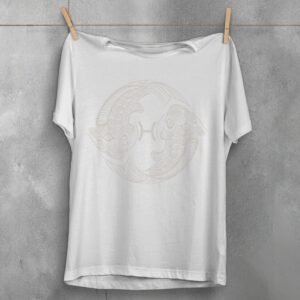pisces constellation zodiacal sign sensitive water diviner fish t-shirt design, variation 2