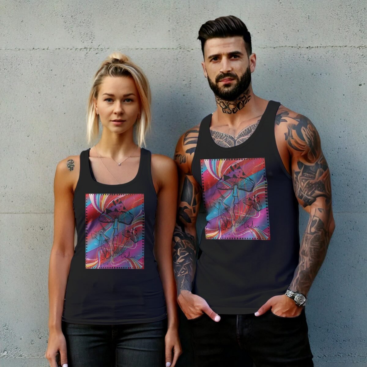 Psychedelic fungal dreams for spiritual journey witchy pagan tank top - 7