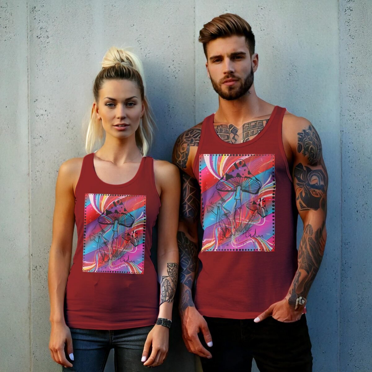 Psychedelic fungal dreams for spiritual journey witchy pagan tank top - 8