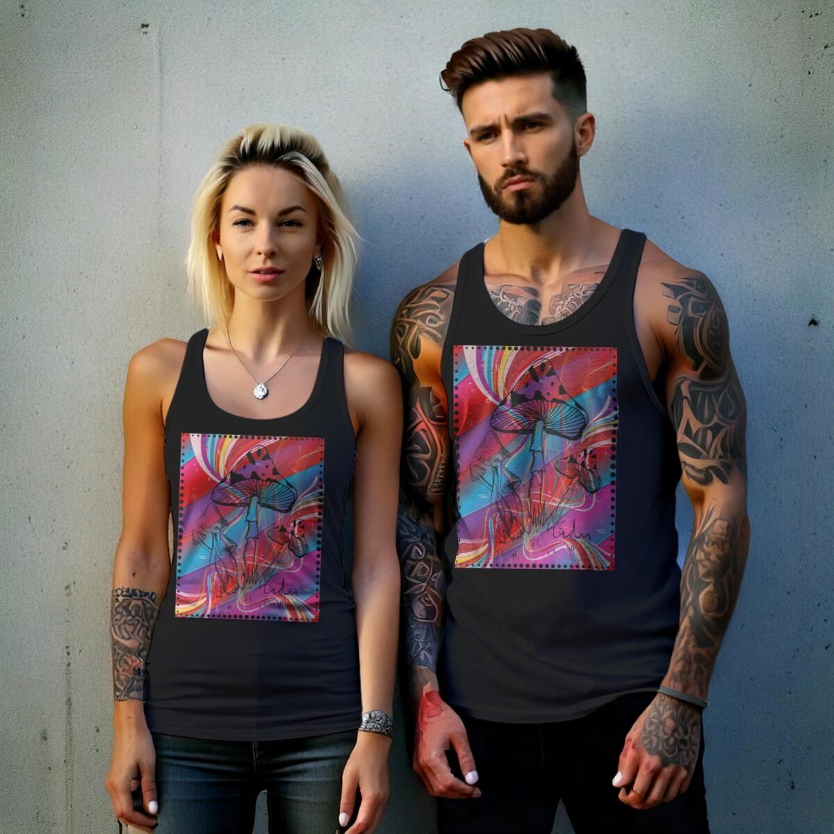 Psychedelic fungal dreams for spiritual journey witchy pagan tank top - 9