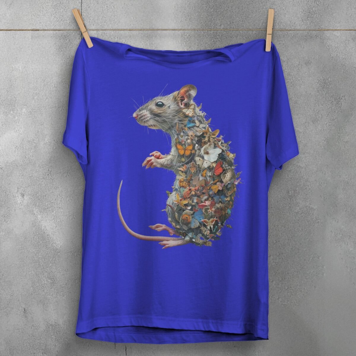 rat adorned butterflies gothic pagan enchantment symbol t-shirt design, variation 3