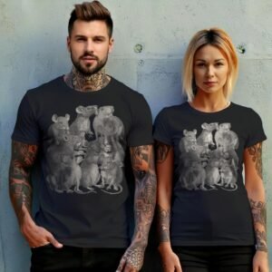 rats dark vintage engraving witchy pagan gothic nature t-shirt design, variation 10