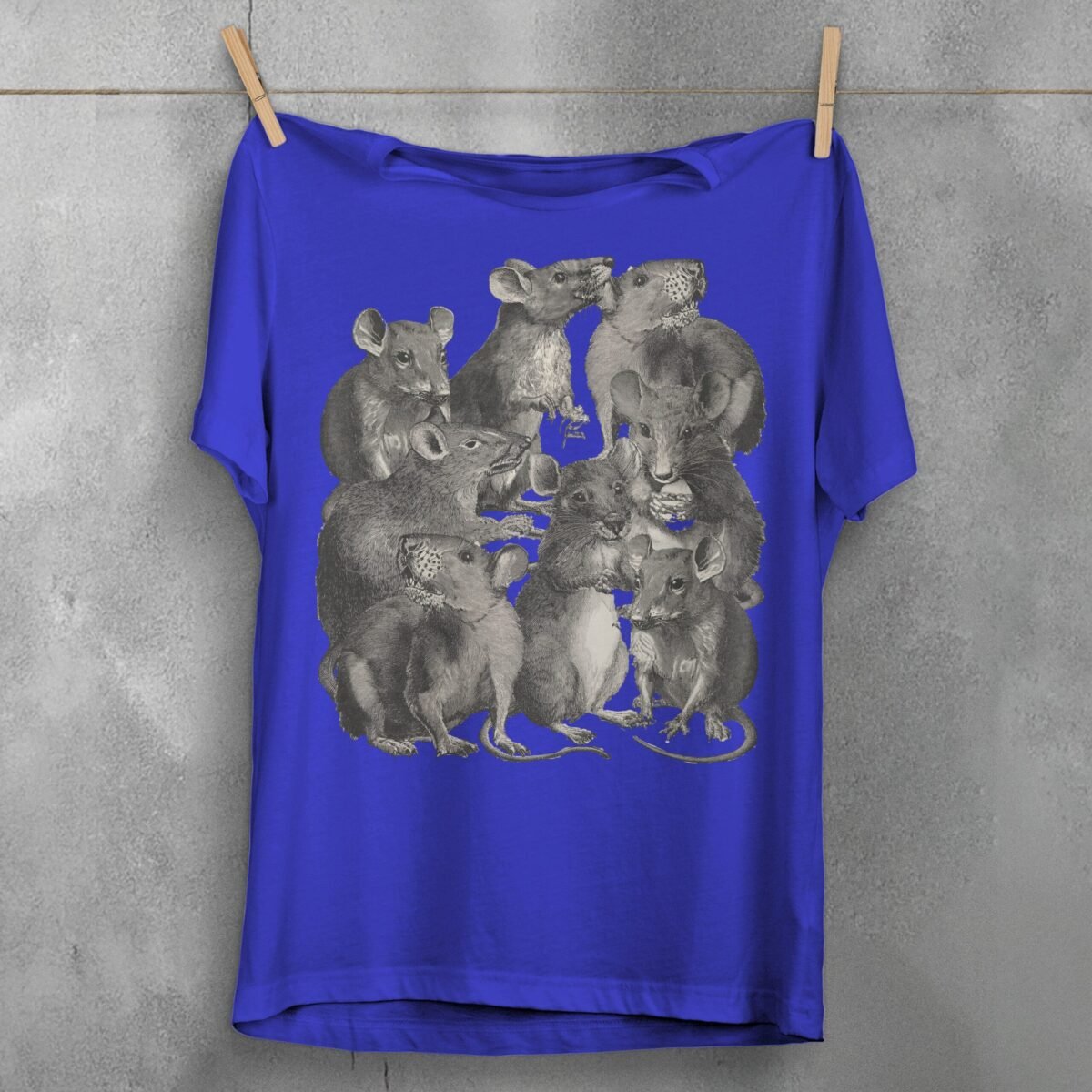 rats dark vintage engraving witchy pagan gothic nature t-shirt design, variation 3