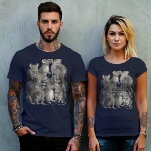 rats dark vintage engraving witchy pagan gothic nature t-shirt design, variation 8