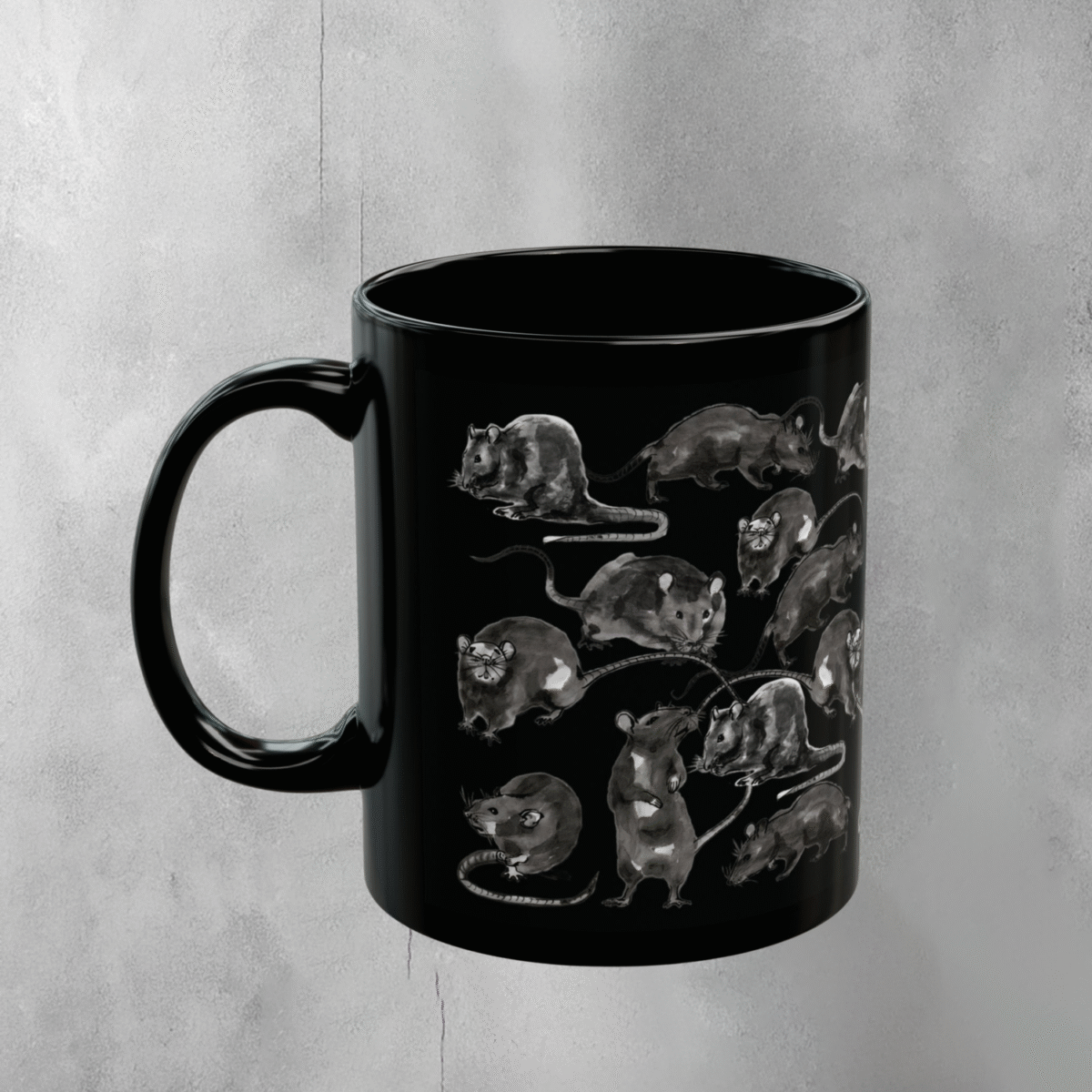 Rats King Pastel monochrome ink realm for gothic friend mug - 1