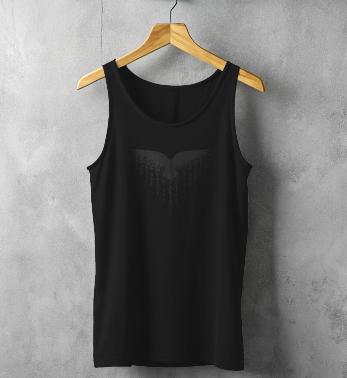 raven descent ancient charms witch power occult pagan dark t-shirt design, variation 1