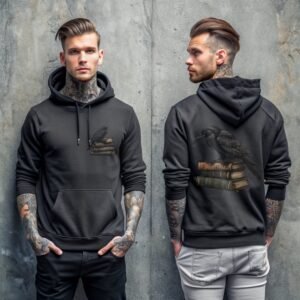 Raven perched upon ancient tomes Dark Academia aesthetic art hoodie - 4